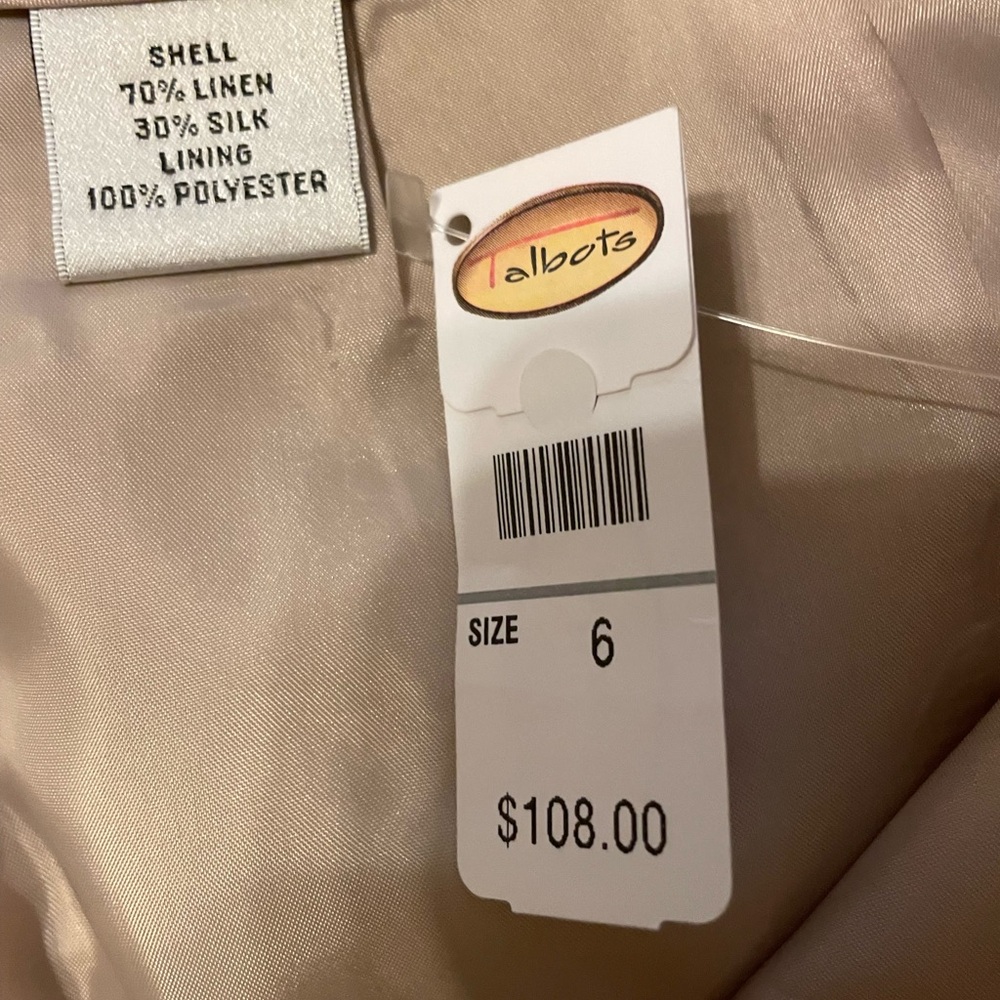 NWT Talbots Stunning Pattern Linen Silk Trousers